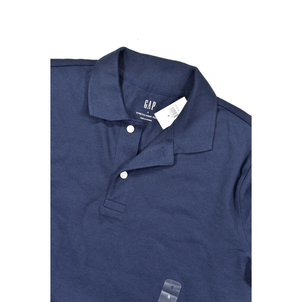 GAP Mens Stretch Pique Polo Shirt Small Navy Blue NWT Short Sleeve New Casual